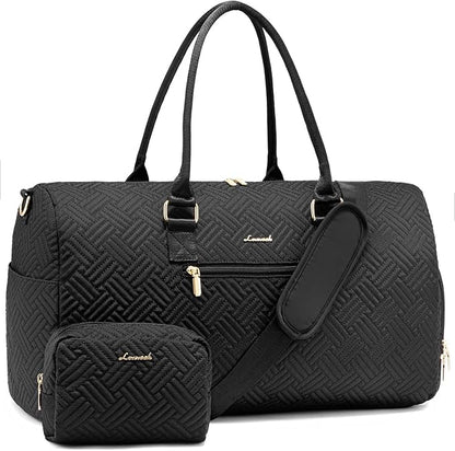 LOVEVOOK Travel Duffle Bag, Weekender Bag for Women with Toiletry Bag, Carry on Overnight Bag with Shoe Compartment, Gym Duffel Bag with Wet Pocket, Mommy Hospital Bags for Labor and Delivery