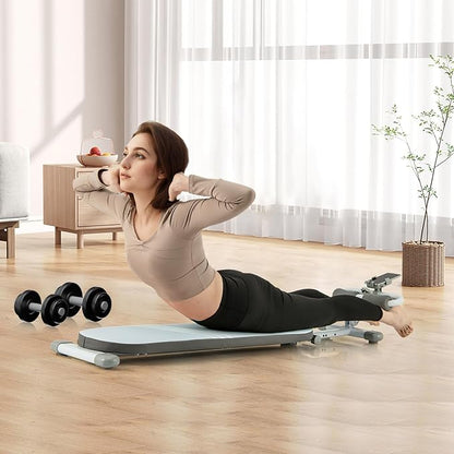 Goplus Sit Up Bench for AB Exercise, Foldable Workout Bench w/3 Gear Adjustable Angles & Adjustable Length, Versatile Fitness Equipment for Home Gym, 330 LBS Load Capacity