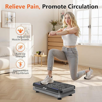 AXV Vibration Plate Fitness Platform Exercise Machine Vibrating Shaking Full Body Shaker Workout Vibrate Stand Shake Board Sport Gym for Weight Loss Fat Burner for Women Men