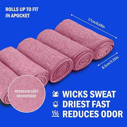 Microfiber Quick Dry Gym Towel, Silver ION Odor-Free Absorbent Fiber, Fast Drying, Men & Women Workout Gear for Body Sweat, Working Out, Towels (Pink, 5Pack - 16 * 27Inch)