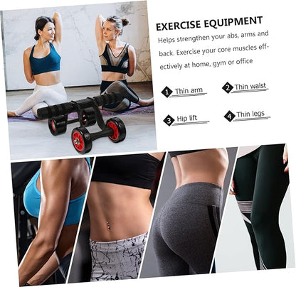 1set Four-wheel Abdominal Roller for Core Strength Training Non- Ab Exercise Equipment for Home and Gym Workouts Suitable for Beginners and Advanced Users