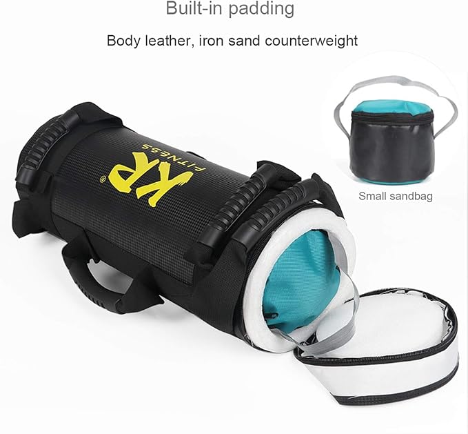 Jianyana 5-30 kg Sandbag Training Filled Weight Sand Power Bag, Weight-Adjustable Fitness Powerbag Sandbag, for Weightlifting, Running, Sports and Powerlifting