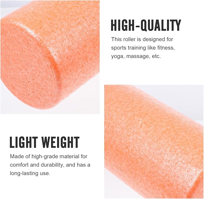 Yoga Muscle Relaxing Roller Foam Massage Stick, High-Density Epp Material, 30x15cm Orange Fitness Massaging Roller for Body Muscle Release and Household Exercise
