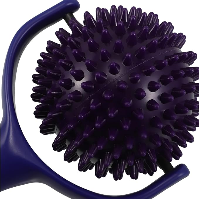 HOMSFOU Large Spiky Ball Massage Stick for Muscle Relief, Handheld Mobility Yoga Roller Blue and Purple Colors, Trigger Point Therapy Tool for Back, Shoulders, Thighs, and Calves, Fitness