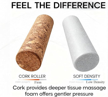 Foam Roller Physical Therapy/Natural Eco-Friendly Cork Roller/High-Density deep Tissue Massage Roller/Stretching Roller Yoga & Travel Friendly (12 * 4 Inch)