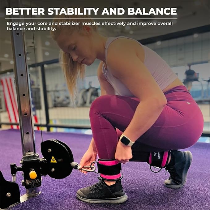 Ankle Straps for Cable Machines Women, Glute Kickback Cable Machine Attachments, Gym Ankle Cuffs, Wrist Cuffs for Workout, Leg Training Accessory, Fitness Gear for Home or Gym