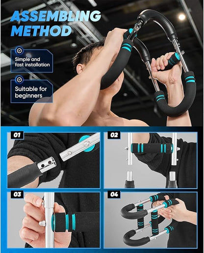 LYKAN Twister Arm Trainer, 40-100lb Adjustable Chest Workout Equipment, Arm Trainer, Twister Arm Trainer, Portable Power Twister Bar, Detachable Design Fitness Anywhere