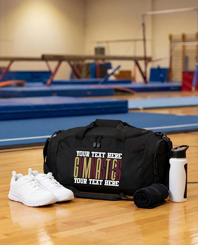 Personalized Men’s Gymnastics Duffel Bag – Custom Name & Team Colors Gym Bag for Boys Gymnast – Athlete Gear Bag for Practice, Meets & Travel