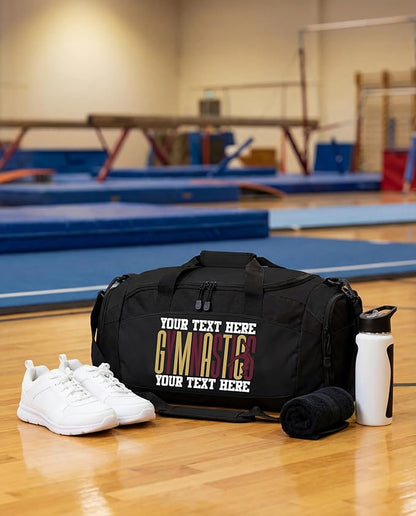Personalized Men’s Gymnastics Duffel Bag – Custom Name & Team Colors Gym Bag for Boys Gymnast – Athlete Gear Bag for Practice, Meets & Travel