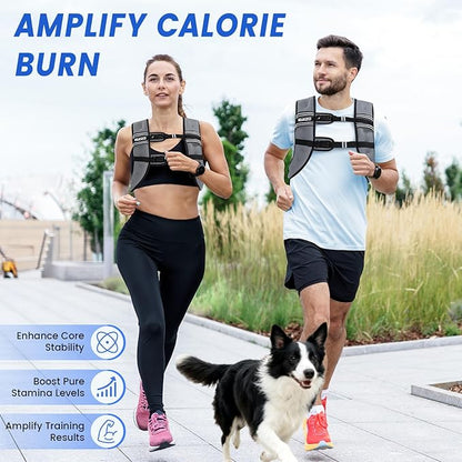 Weighted Vest Woman, 6/8/12/16/20/25/30 Lb Unisex Reflective Strength Training Weight Vest For Running, Jogging, Cardio & Workouts