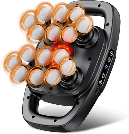 Deep Tissue Massager Gun for Back, Shoulder and Neck Pain Relief, Powerful Shoulders, Back Massager, Legs, Foot Massager & Full Body Muscle Recovery with 16 Massage Heads, 3 Modes & 30 Speed