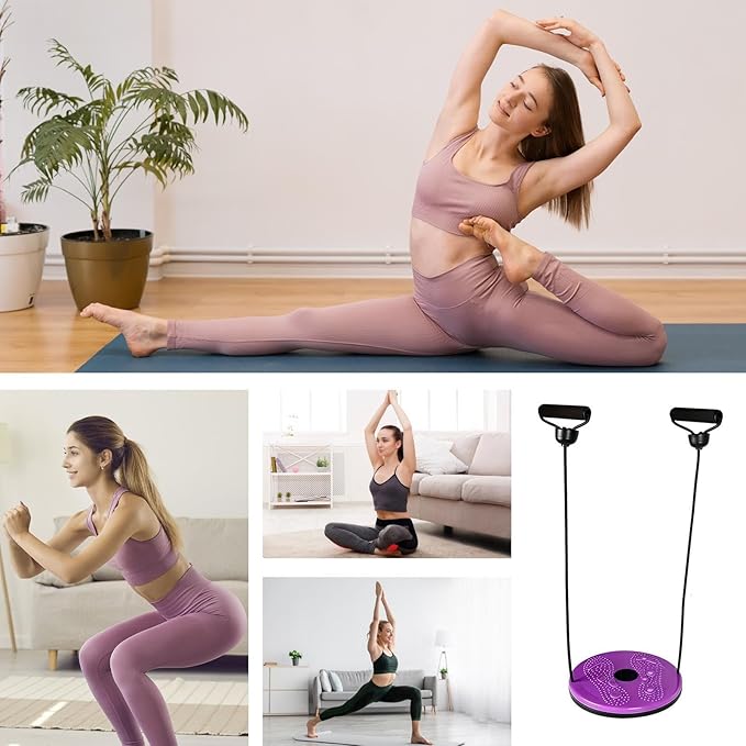 Waist Sculptor with Arm Bands, Non-Slip & Stable Design, 25cm, Waist Twïster Machine, 360° Wäist Trimmers, Balance & Core Training Tool, for Home Gym, Pilates, Yoga, Office Exercise