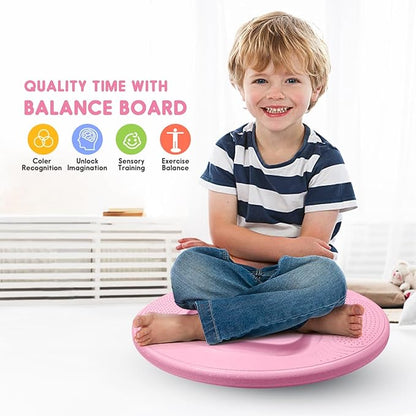 Kids Maze Balance Board - Wobble Trainer for Ski Surf Snowboard, Non-Slip Sensory Rocker Ages 3-12, Core Therapy & Skate Prep