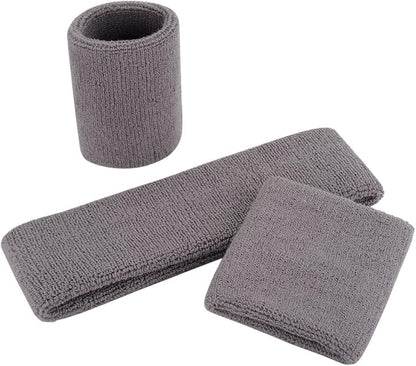 ONUPGO Sweatband Set Sports Headband Wristband Set Sweatbands Terry Cloth Wristband Wrist Sweatband Headbands Moisture Wicking Sweat Absorbing Head Band