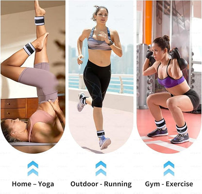 1 pair wrist weights with thumb loops and 1 pair ankle weights（total 2lb*4）