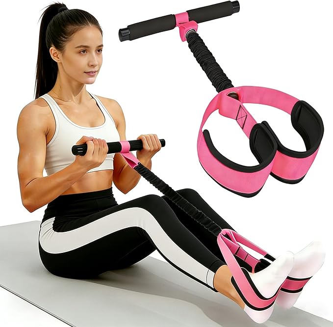 Pedal Resistance Band with Handle, Thickened Latex Tubes & Soft Foot Pedal, Full Body Workout Equipment for Glutes Legs Arms Waist, Pilates Physical Therapy Sit Up Gear for Home Gym