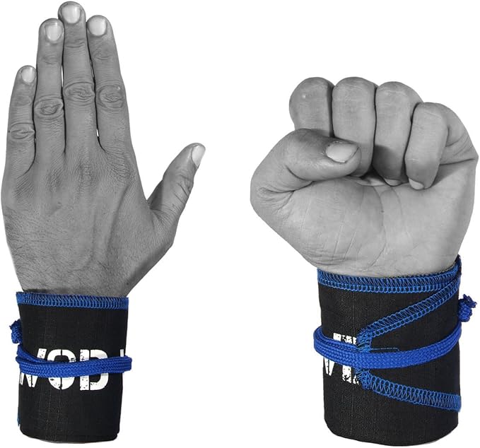 Wrist Wraps for Powerlifting, Strength Training, Bodybuilding, Cross Training, Olympic Weightlifting, Yoga Support - One Size Fits All