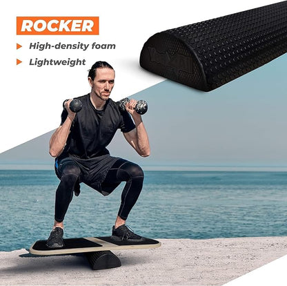 Yes4All Balance Board Sports Trainer, Surf Trainer Board With Adjustable Stoppers, Improve Core Strength and Balance Control