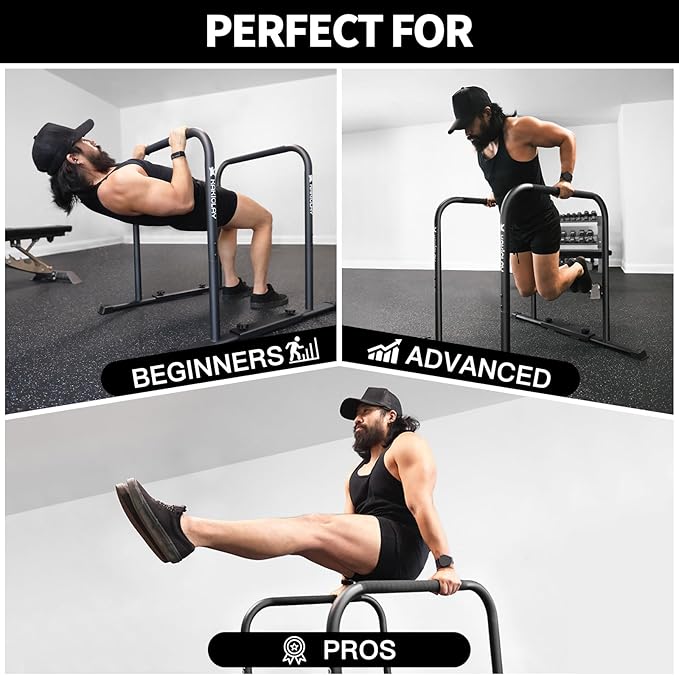 2026 Upgrade World's Best Strongest Premium Dip Bars with Adjustable Ultra-Stable Settings & Non-Slip Feet - USA Original Patent, USA Designed, USA Shipped, USA Warranty