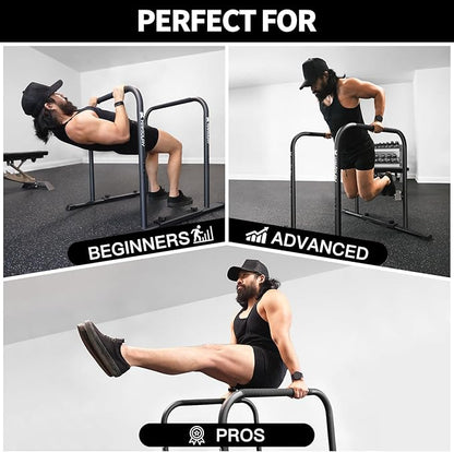 2026 Upgrade World's Best Strongest Premium Dip Bars with Adjustable Ultra-Stable Settings & Non-Slip Feet - USA Original Patent, USA Designed, USA Shipped, USA Warranty