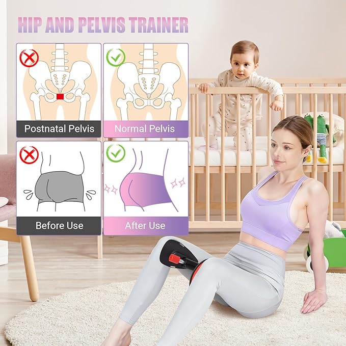 Thigh Trainer for Women, 15-70LB Adjustable Resistance Inner Thigh Exerciser for Pelvic Floor Muscle Repair, Thigh Workout Kegel Exercise Equipment for Shaping, Yoga & Weight Loss at Home Gym
