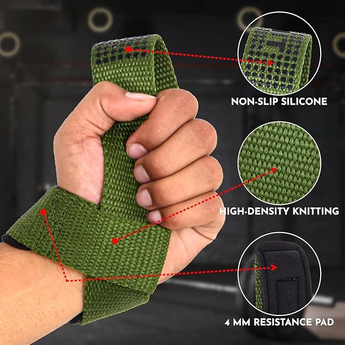 QTF Lifting Wrist Straps for Weightlifting, Gym Wrist Wraps Padded Wrist Support Wraps, Bodybuilding, Powerlifting, Deadlifting and Secure Grip