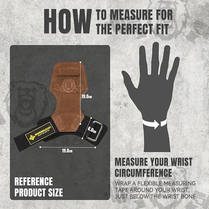 MANUEKLEAR Gym Straps Weight Lifting, Double Leather Lifting Straps for Men Deadlift with Cushion Wrist Loop, Gym Lifting Wrist Wraps for Weightlifting