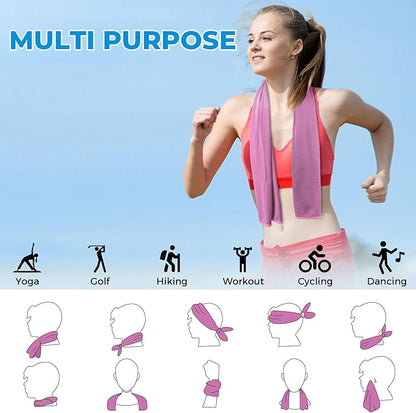 Cooling Towels for Neck and Face - Soft Breathable Chilly Towel, Sweat Wraps, Cool Rags Quick Dry Towel for Hot Weather, Workout, Sports, Yoga, Gym, Hiking, Running, Trips, Golf