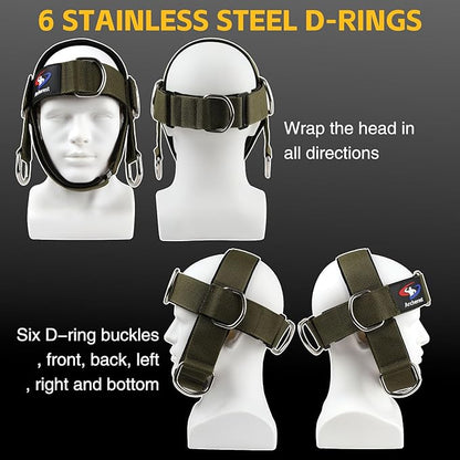 Fitness Neck Head Harness Trainer, Adjustable Chin Strap and Head Harness Strength, Neoprene Neck Exerciser for Weight Lifting, Home and Gym Use