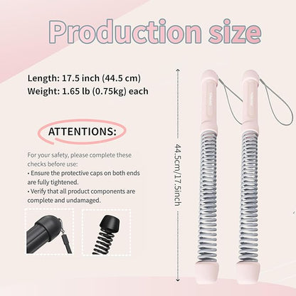 Ropeless Battle Ropes for Home Gym-Portable Cordless Training Rope Fitness Equipment for Men & Women,Weighted Workout Ropes for HIIT,Versatile Exercise Equipment for Home and Travel(Pink)