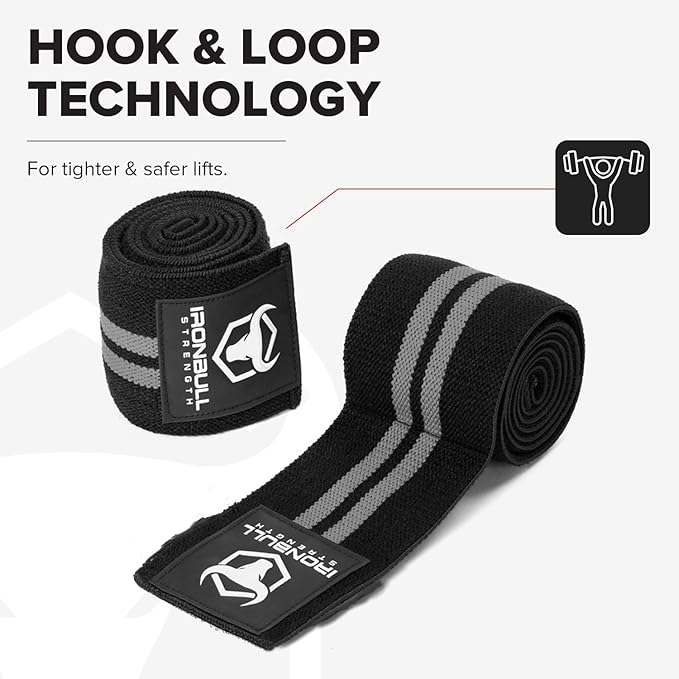 Elbow Wraps for Weightlifting (1 Pair) - 50" Elastic Elbow Braces for Weight Lifting - Elbow Support for Bench Press, Powerlifting, Fitness, & Gym Workout - Gym Elbow Straps Weightlifting - Elbow Compression Strap Brace