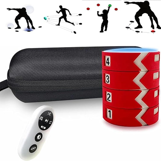 Reaction Training Lights Pod, Agile Fitness Light, 4 Training Modes and 4 Light Colors with Remote Control Hand-Eye Coordination Training, Reaction-Enhancing Speed and Agility