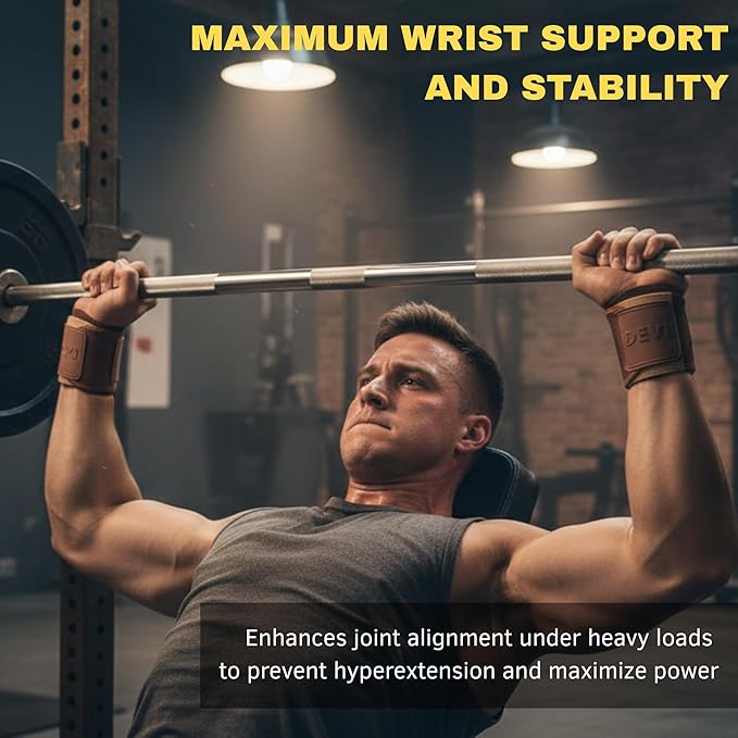 Wrist Wraps for Weightlifting 18" with Thumb Loop- Professional Quality, Best Wrist Support Wraps for Gym, Powerlifting Competition, Bodybuilding, Strength Training, Curls & Dips, Bench Press- Men and Women (Pair) DEVI