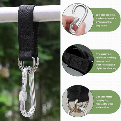 Single Bar Connecting Strap 23cm with Hooks Heavy Duty Multi Functional Extension Belt Indoor Outdoor Swing Accessories Sandbag Rack Home Fitness Training Weight Bag Hanger