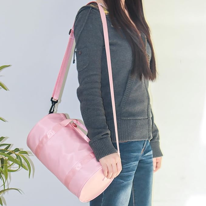 Mini Gym Bag for Women Small Duffle Bag Mini Gym Tote Bag Sport Bag for Yoga Swimming Dance (Pink)