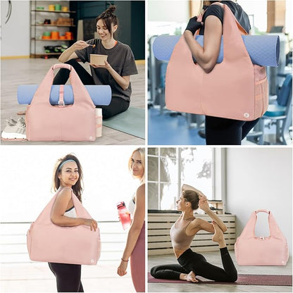 sportsnew Yoga Gym Bags for Women with Shoes Compartment & Wet Dry Storage Pockets & Adjustable Yoga Mat Holder, Patent Pending
