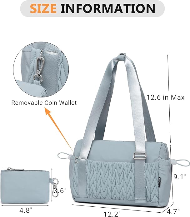 Small Gym Bag for Women Quilted Mini Tote with Wet Compartment and Coin Purse, Cute Duffle Bag for Girls Workout Sport Travel