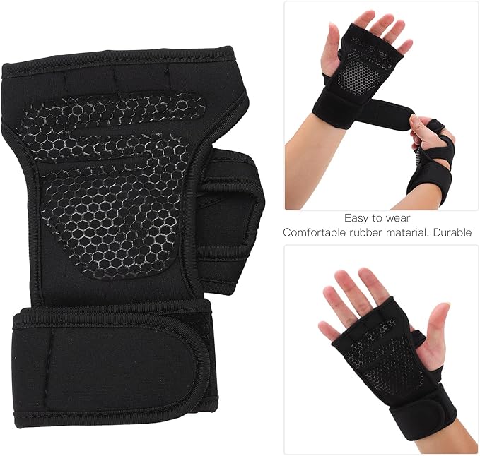 Workout Gloves for Men Gym Weight Lifting Gloves with Wrist Wrap Support Full Palm Protection Gym Gloves Exercise Fitness Training Gloves