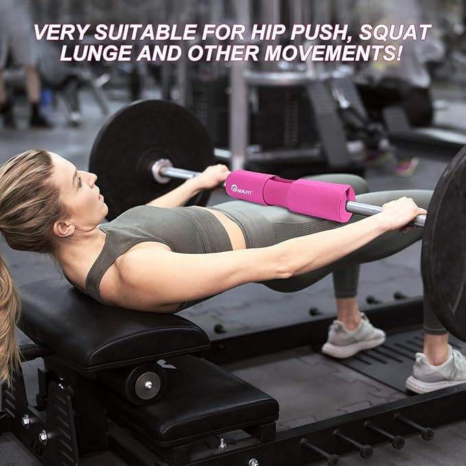 Barbell Squat Pad with Thick Nylon Padding, Hip Thrust Pad for Squats, Lunges, Neck Shoulder Squat Pad for Olympic or Standard Bars