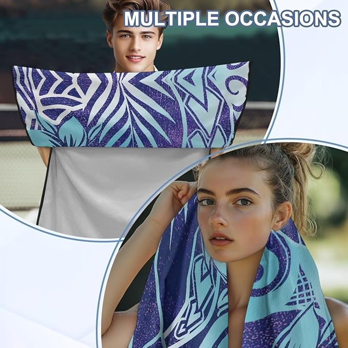 Bulopur Polynesia Hibiscus Sweat Towel Car Seat Cover for Gym Post-Work Running Athletic Beach Towel Machine Washable Lightweight Soft Car Interior Accessories for Women Girly