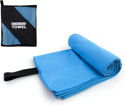 Camping Towel L Size Fast Drying Microfiber Lightweight for Men Women Travel Body Beach Hiking Swimming Hot Yoga Mat Sweat Towels(Blue, 1 Pack L)