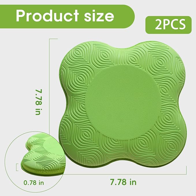 2 Pack Yoga Knee Pads Mat Set - Extra Thick Foam Kneeling Pad Cushion for Knees, Elbows, Wrists, Head - Yoga Essentials for Women Men, Non-Slip Pilates, Meditation, Floor Workouts