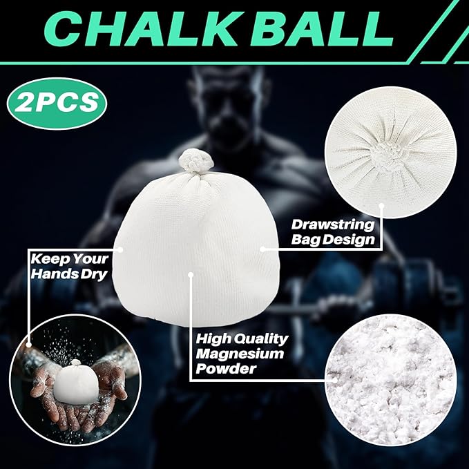 2PCS Chalk Ball - Climbing Chalk Gymnastics Magnesium Lifting for Gym, Gymnastics, Grip, Climbing, Weightlifting (2PCS Chalk Ball)