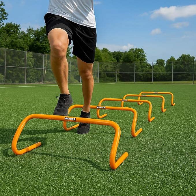 Multi-Sport Speed Training Hurdles Set of 6 Mini Hurdles for Agility & Coordination, Lightweight PVC Construction, Ideal for Football, Soccer, Baseball, Hockey, Track, Tennis, Lacrosse, 6 inch