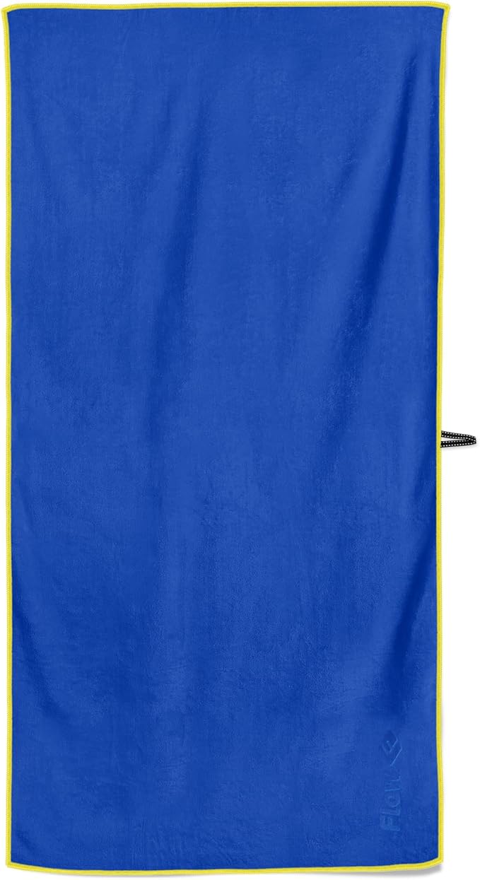 Flow Hydro Sport Towel - Microfiber Quick Dry Swimming Towels for Swim, Pool, Triathlon, and Other Water Sports in Medium, Extra Large, and Hooded Sizes (Blue, X-Large (72" x 40"))