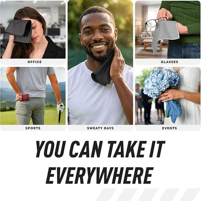 Pocket-Sized Sweat Towels - The Original Sweat Absorbing Handkerchiefs - Quick-Dry Microfiber Sweat Rags for Face, Hands, & Body - Men & Women - Gym, Sports, and Work (Desert: 5 Pack)