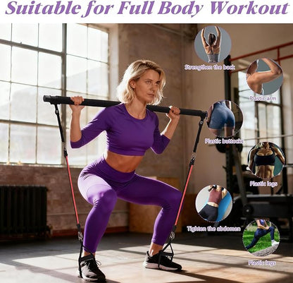 5-in-1 Pilates Board, Foldable Pilates Reformer Equipment – Multi-Purpose Portable Home Workout Kit for Full-Body Workout, Fitness, Exercise, Abs, Core Equipment