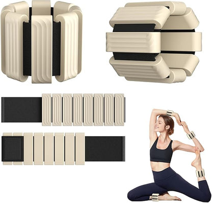 Pilates Wrist and Ankle Weights for Women - Adjustable Weighted Bangles for Men, 2 lbs Weighted Arm Bands Foot Leg Weights for Walking, Yoga, Training, Exercise, Running, Set of 2 (1LB Each)