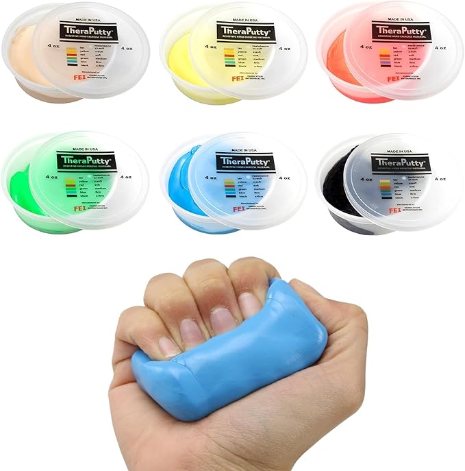 CanDo TheraPutty Standard Hand Exercise Putty For Rehabilitation, Exercises, Hand Therapy, and Occupational Therapy. Use To Strengthen Hand Muscles, Improve Fine Motor Skills, And Decrease Stress
