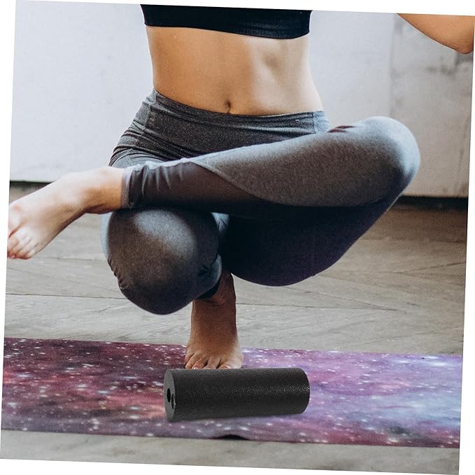 Toyvian Soft Foam Yoga Roller Mini Fitness Yoga Column for Deep Tissue Muscle Massage Portable Body Workout Roller Black